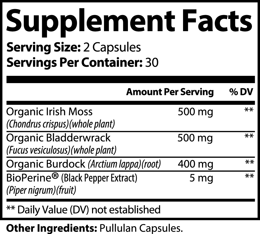 Sea Moss Anti-Inflammatory Caplets with BioPerine® - Ouiridessa