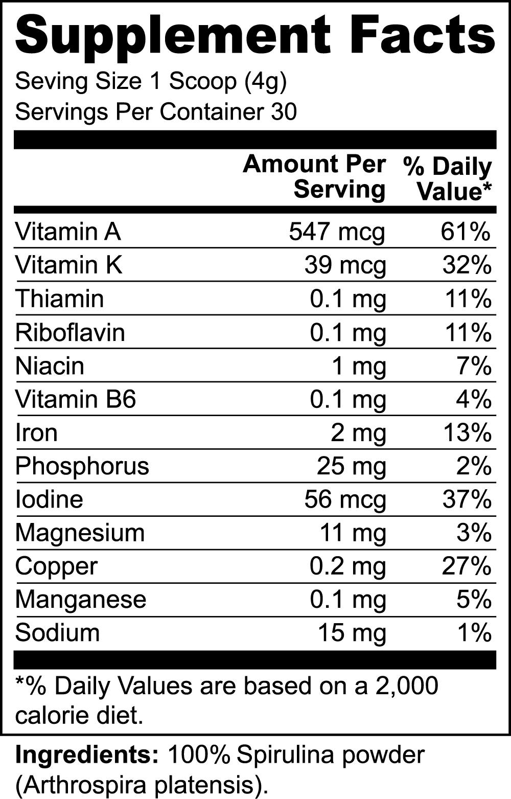 Green Goddess Spirulina Powder - Ouiridessa